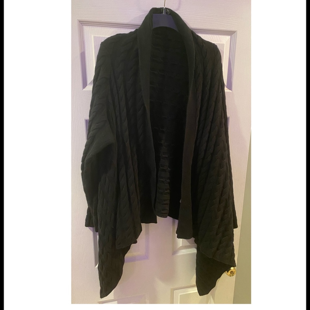 Talbots || Black Open Front Sweater || Size 3x